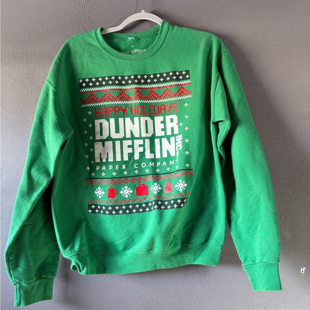 Green Dunder Mifflin Holiday Sweater